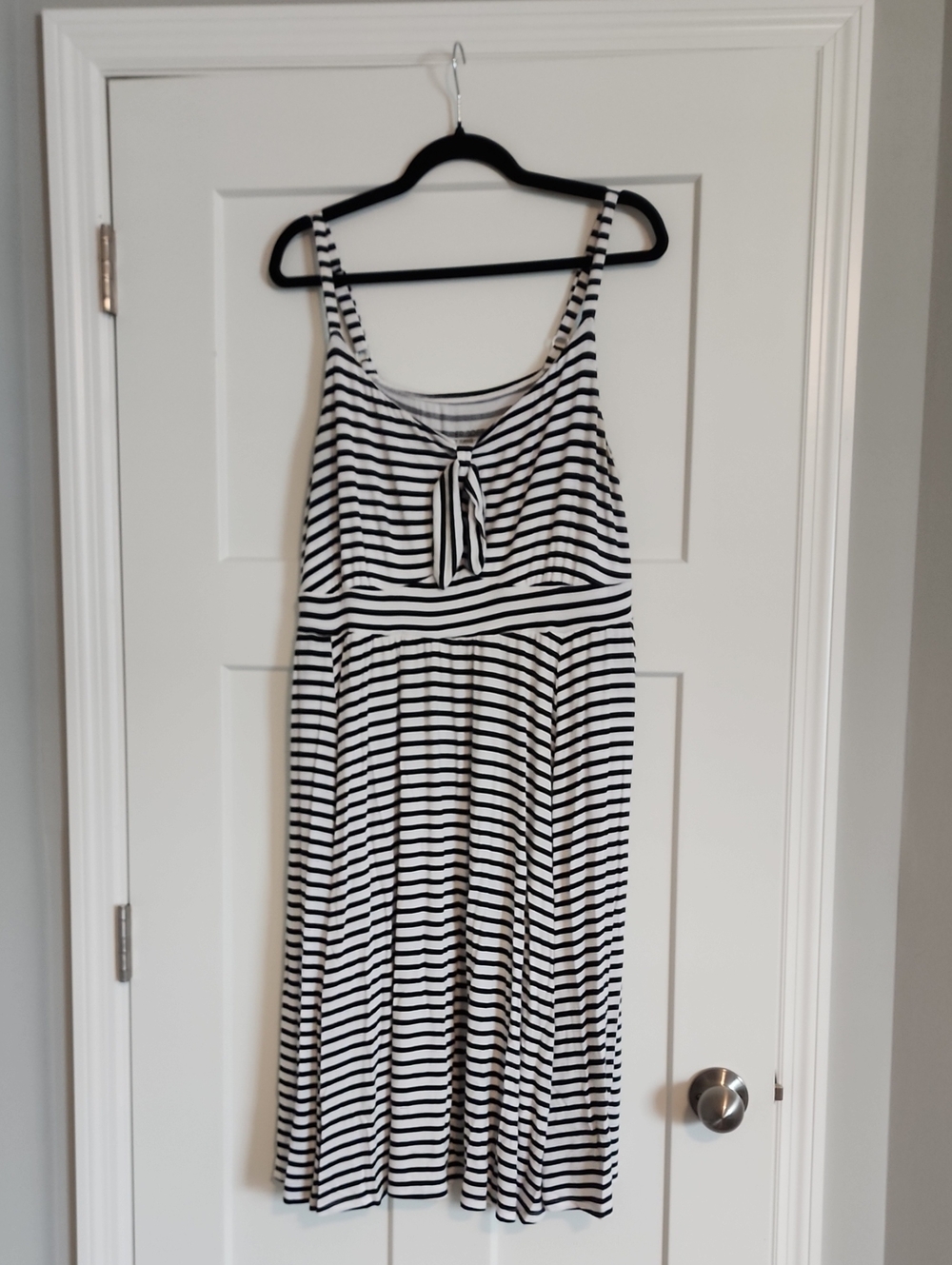 Torrid Black and White Horizontal Striped Knit Midi Dress w/ Pockets